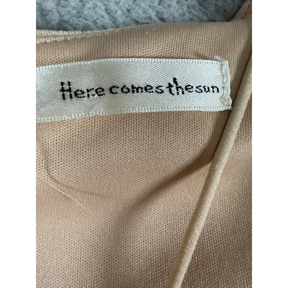 Here Comes The Sun Lover Office Formal Midi Dress Cream Size Medium - Picture 6 of 7